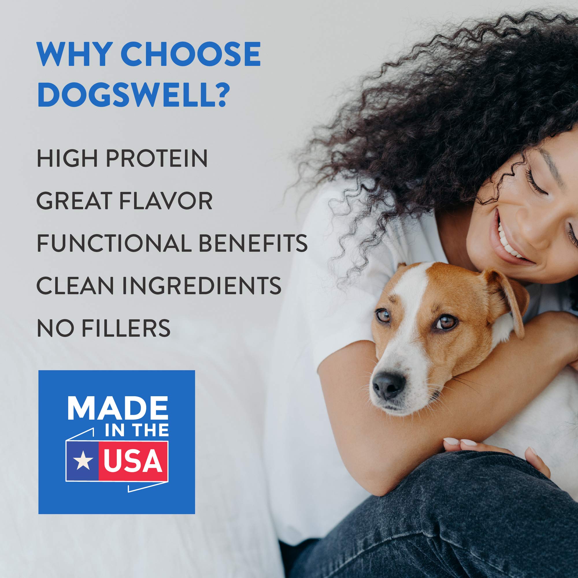 DOGSWELL Jerky sin hormonas, origen claro y pensado para perros