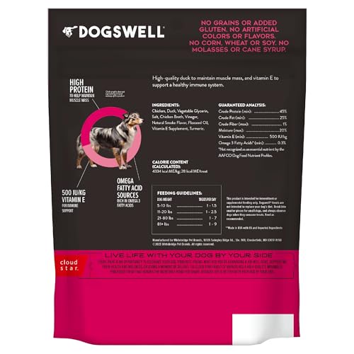 DOGSWELL mini bocaditos: pato sin granos, premio ideal para entrenamiento
