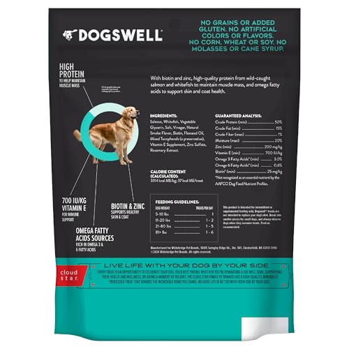 Dogswell tiras piel y pelaje Salmón, ingredientes naturales