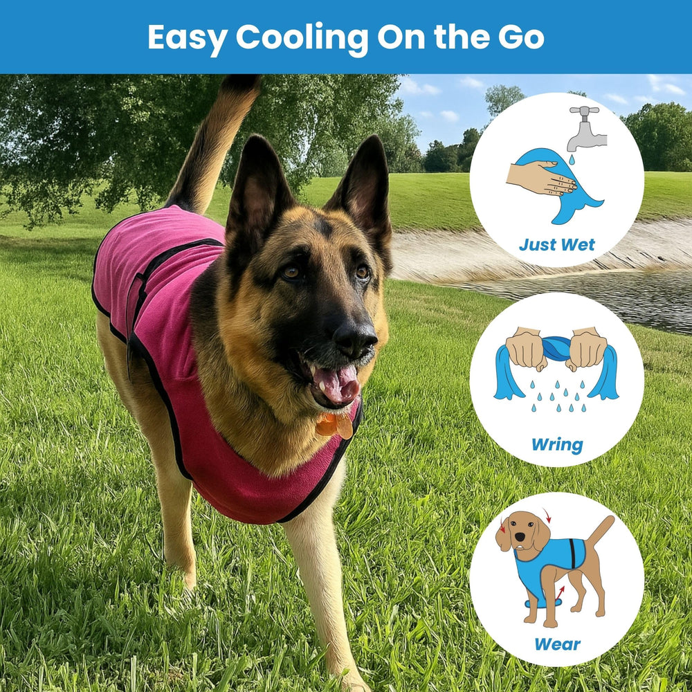 DOGZSTUFF chaleco enfriante para perro, detalle del tejido suave y transpirable.