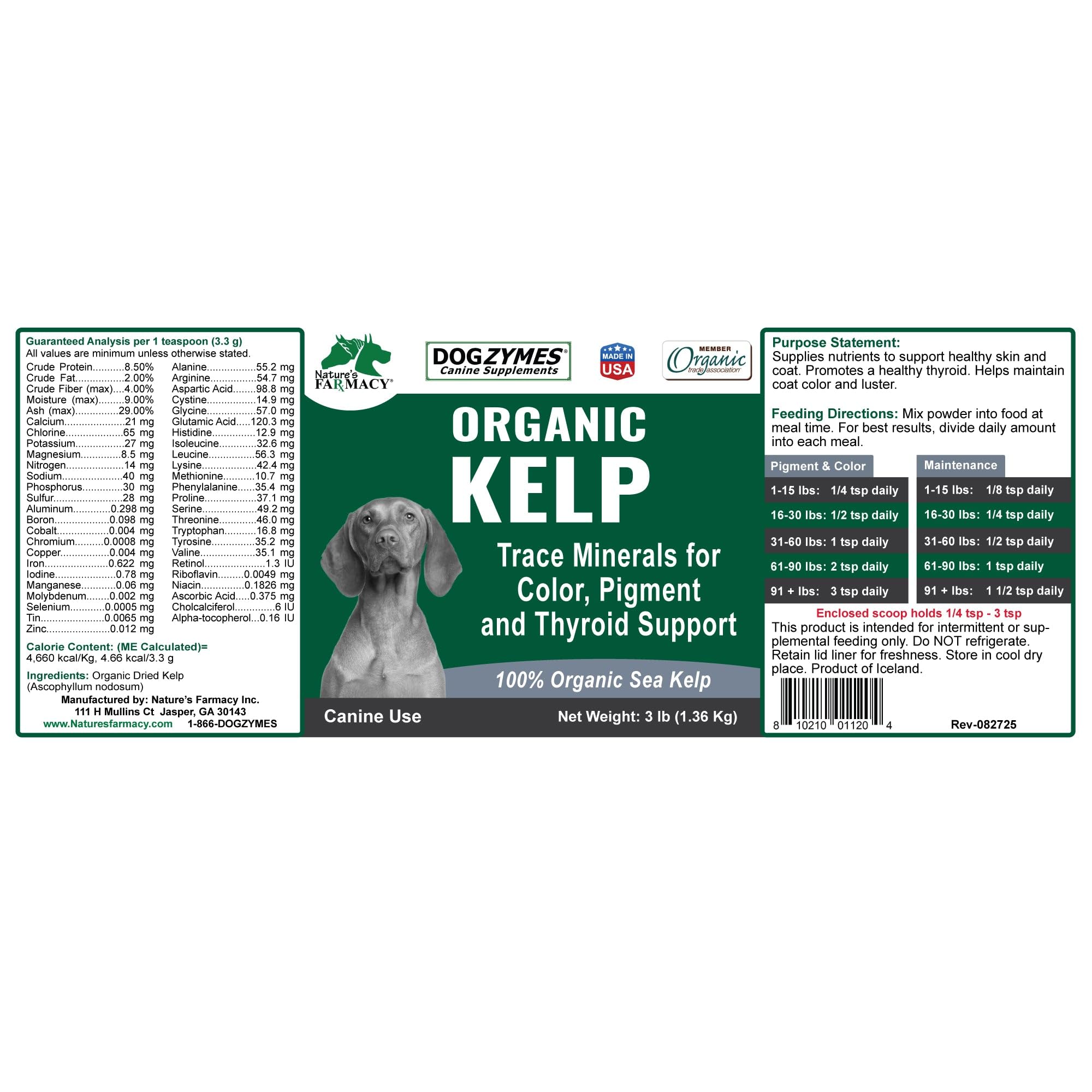 Dogzymes alga marina orgánica: plato con alga marina para nutrición
