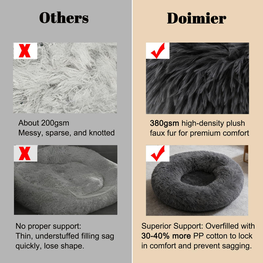 Doimier cama-donut Calma para Perro Mediano: textura felpa plush que acoge