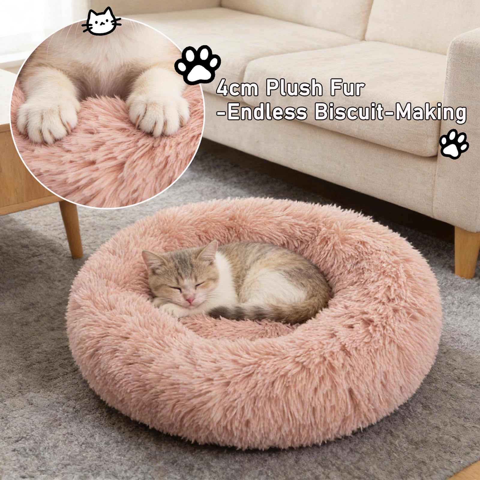 Doimier Cama Donut Nido Calma, refugio antiansiedad para mascotas