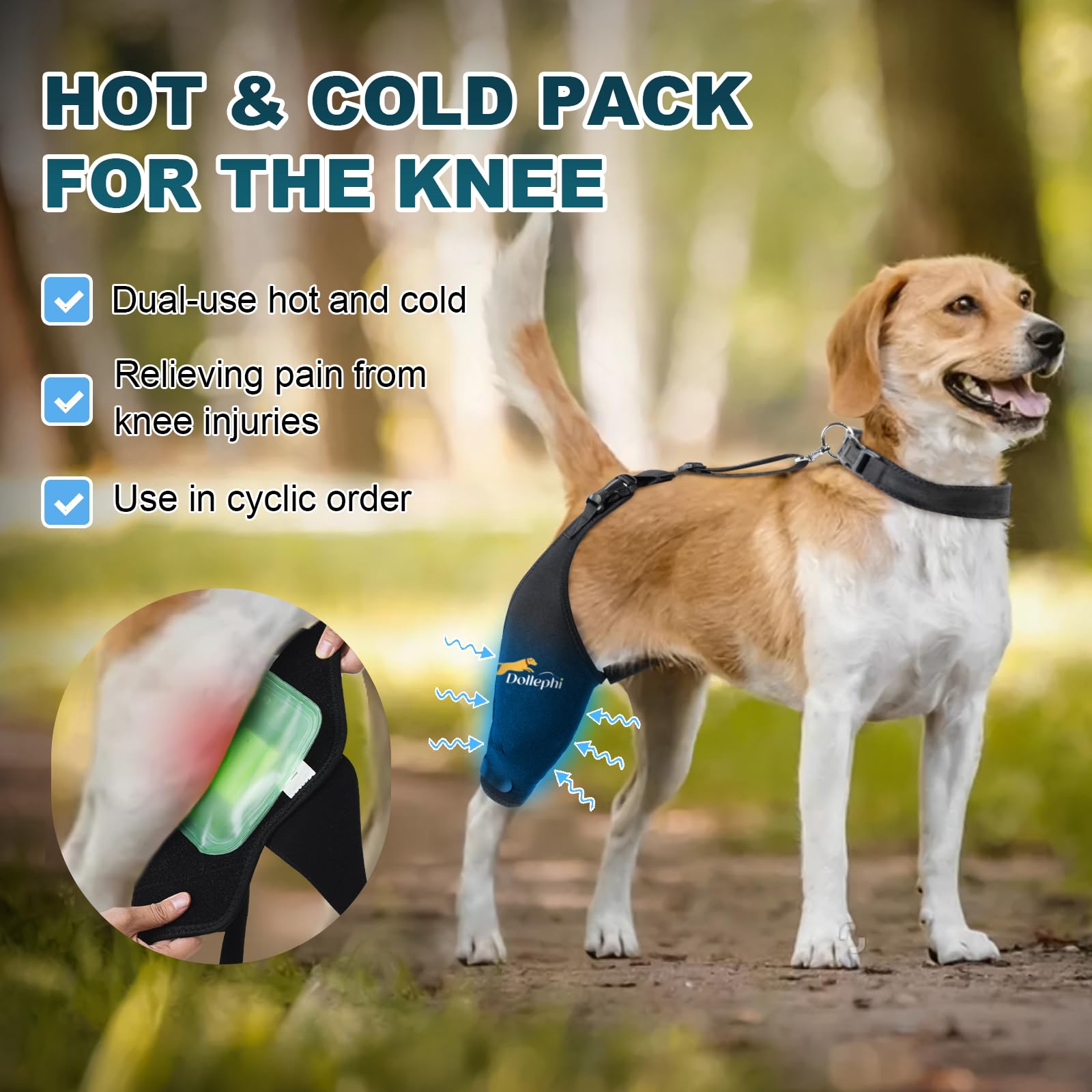 Dollephi gel frío-calor: bolsa terapéutica para inflamación y relajación muscular.