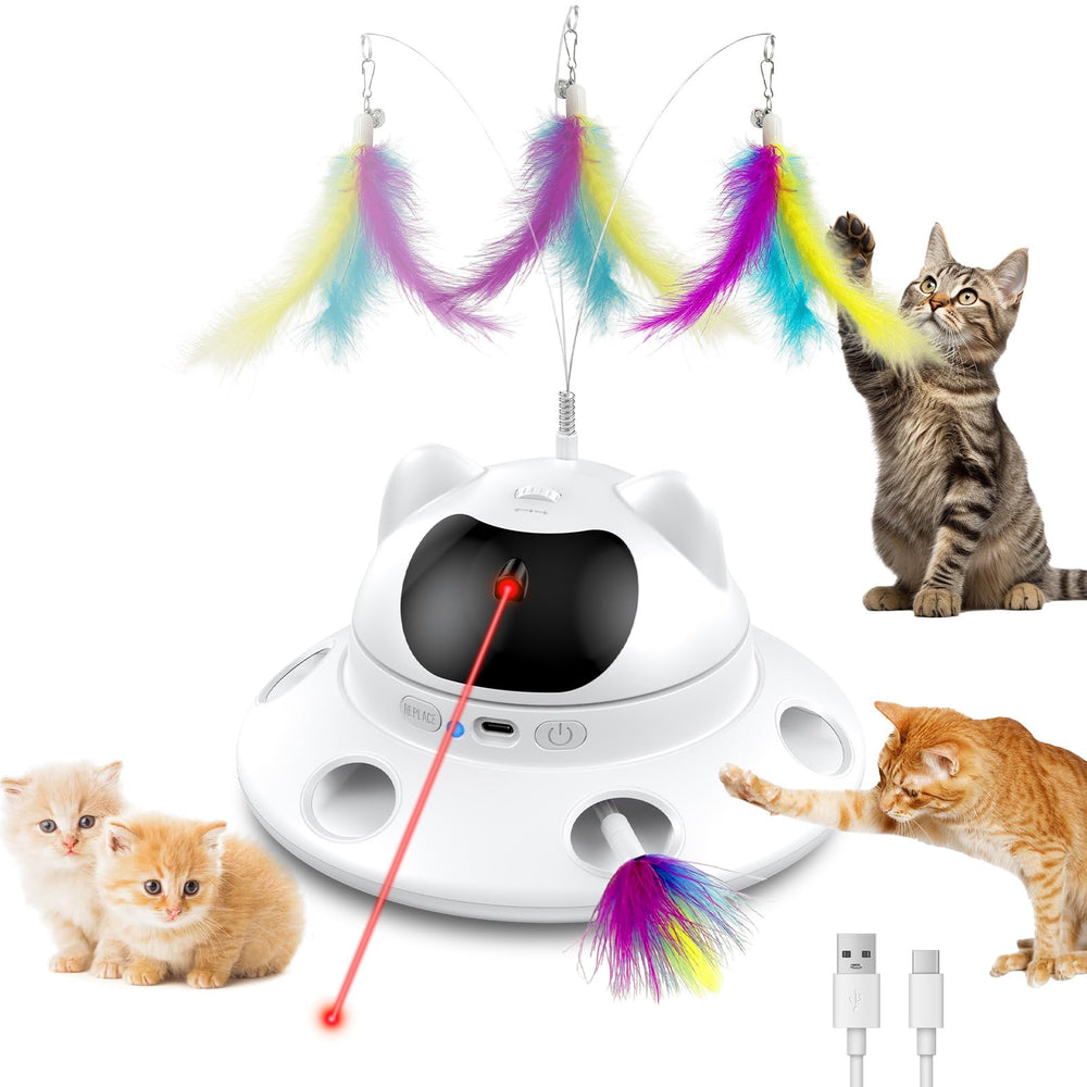DOLOEDY Juguete Láser Gato 360° Patrón para estimular la caza y el juego en interior