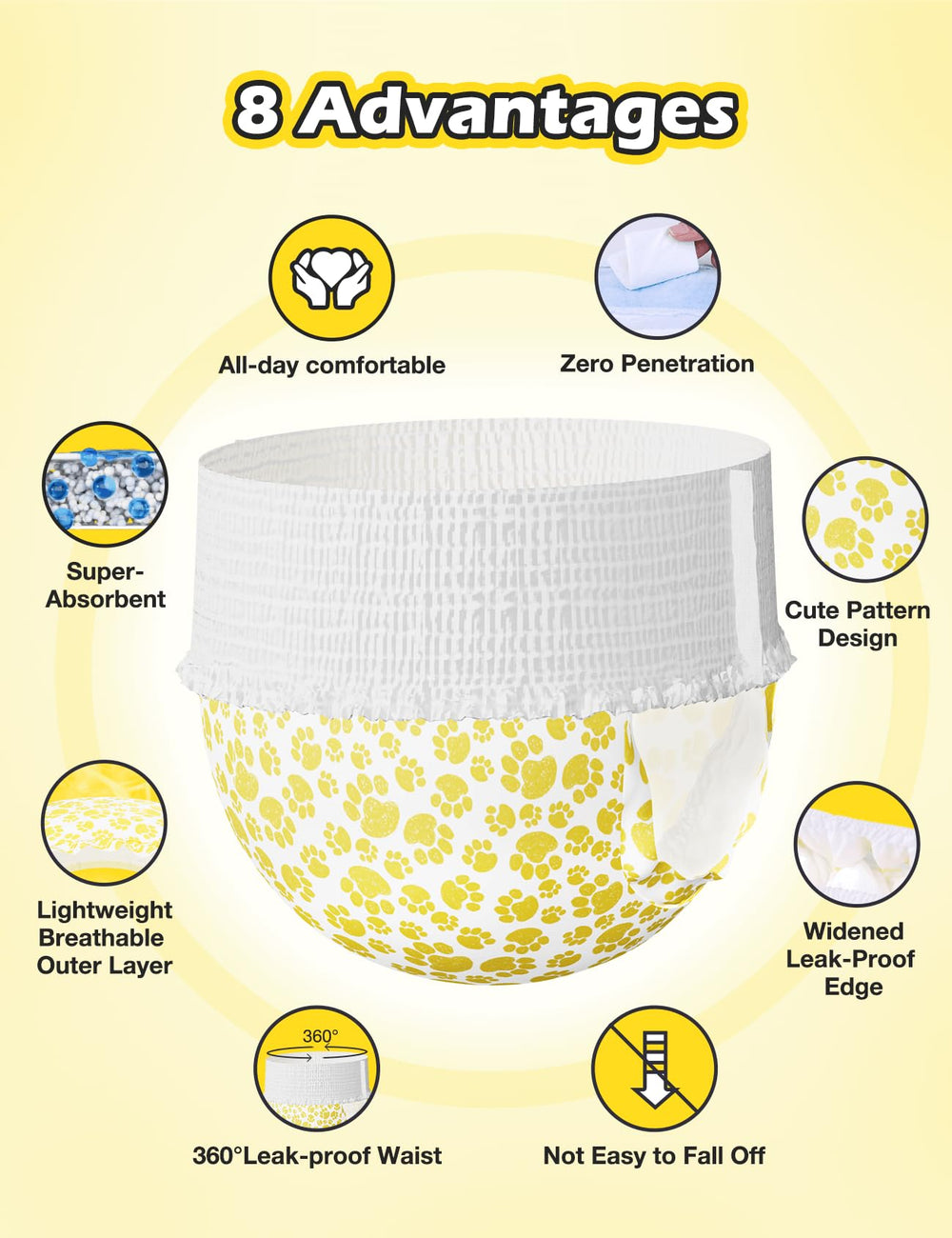 Dono adaptable incontinence chiens, convient à divers états et besoins.