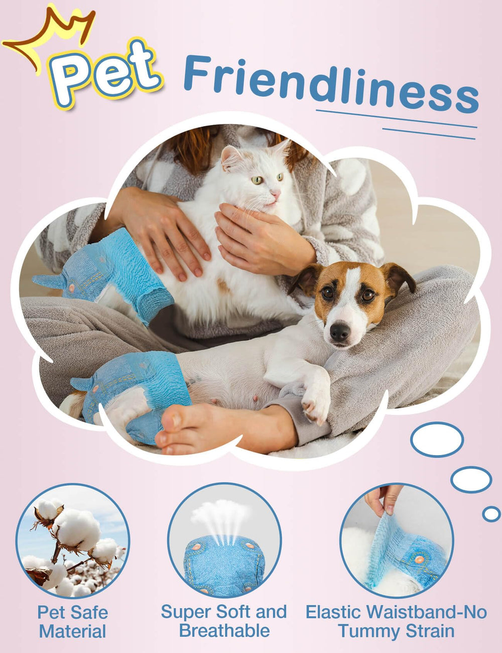 Dono Dog Diapers: bordes laterales desprendibles para cambios rápidos