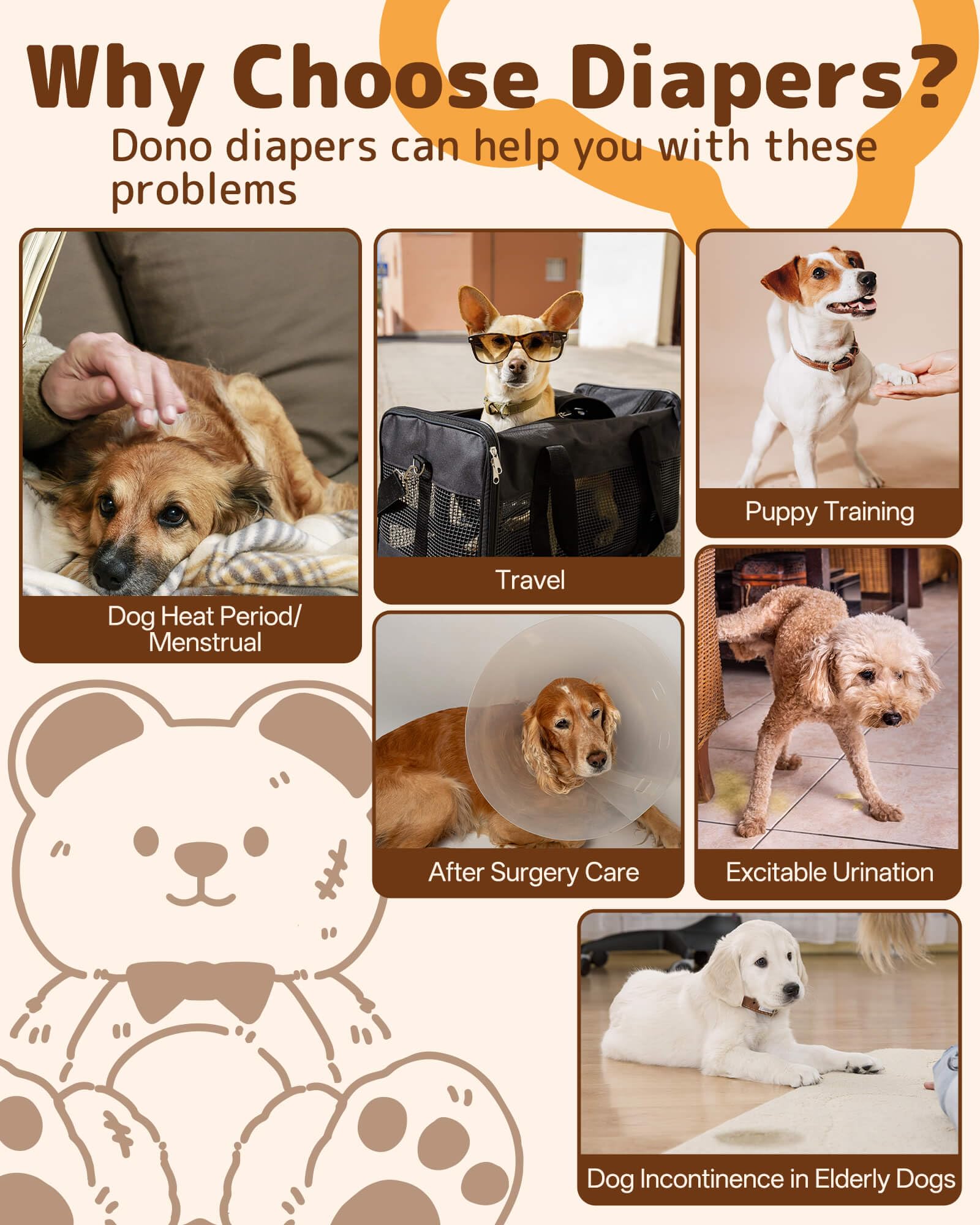 Pañales Dono para perras ideales para viajes con control de olor
