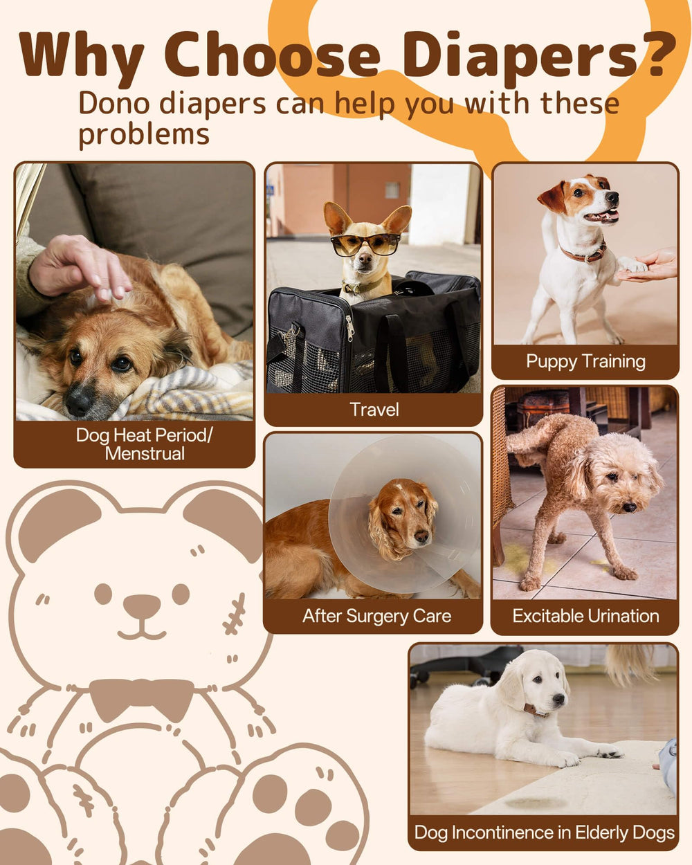 Pañales Dono para perros mayores, comodidad y soporte diario