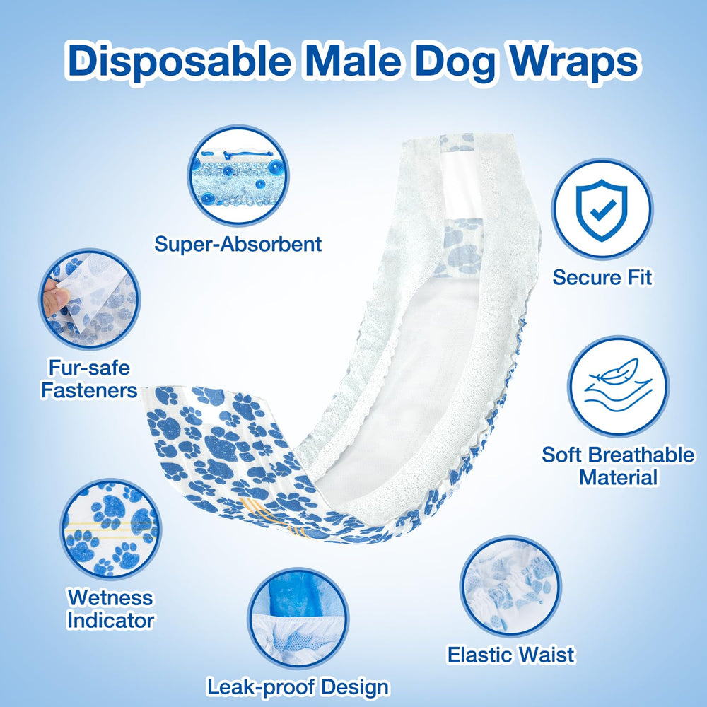 Pañales Dono para perro macho con cierres respetuosos del pelo