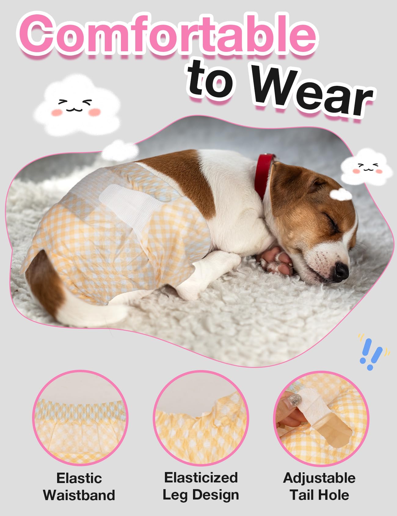 Pañales Dono para perros femeninos con 3 estampas para diversión.