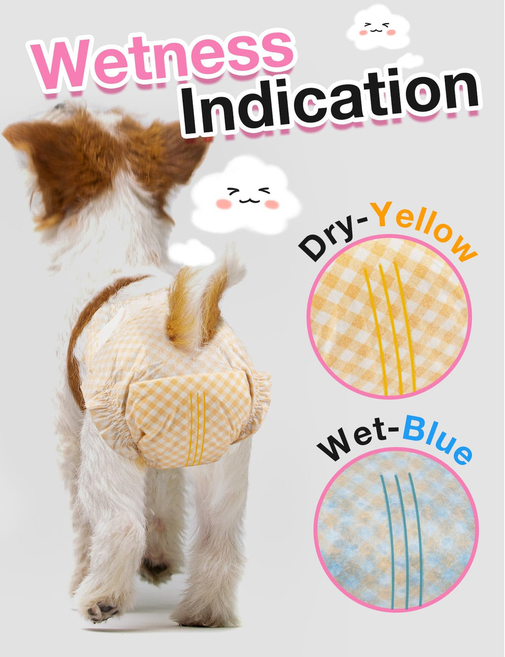 Pañales Dono para perros femeninos con protección 360 para evitar fugas.