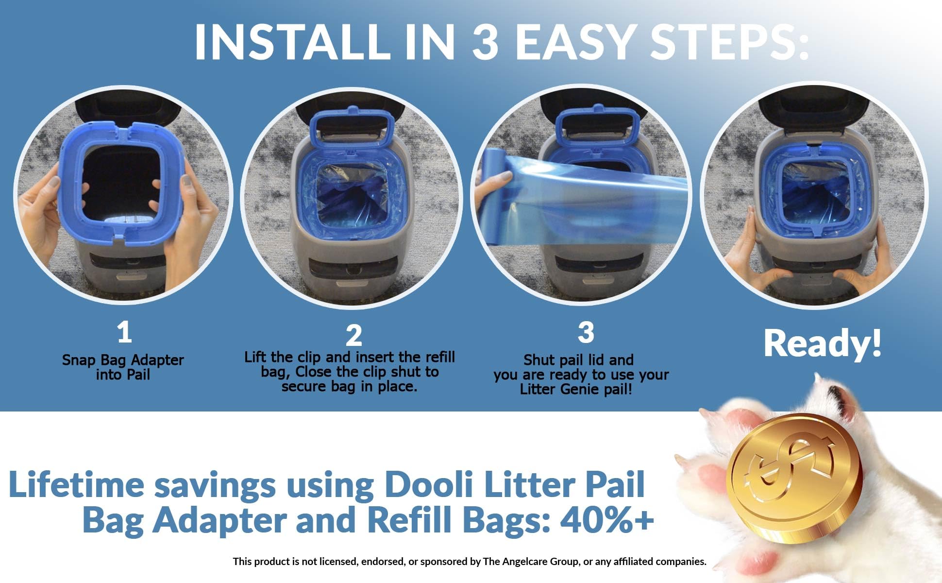 Dooli adaptador reutilizable, reduce residuos y simplifica el mantenimiento.