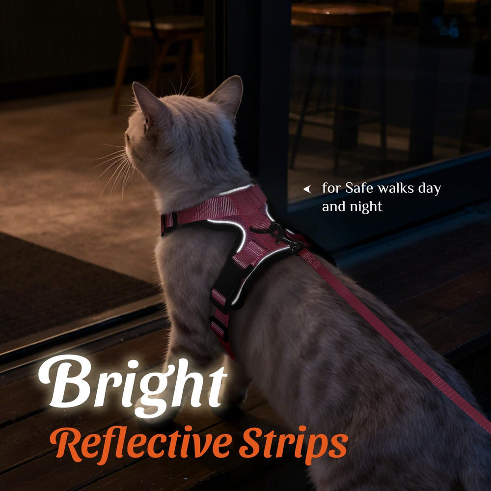 Dooradar arnés para gato ajuste cuello-pecho rosa tamaño S, ajuste personalizado para crecimiento.