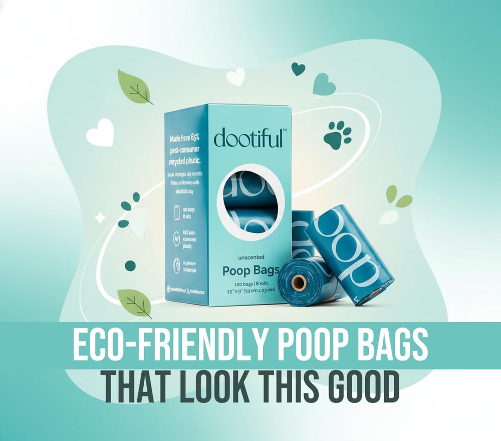 Opción eco-amigable: bolsas para heces con 65% material reciclado.