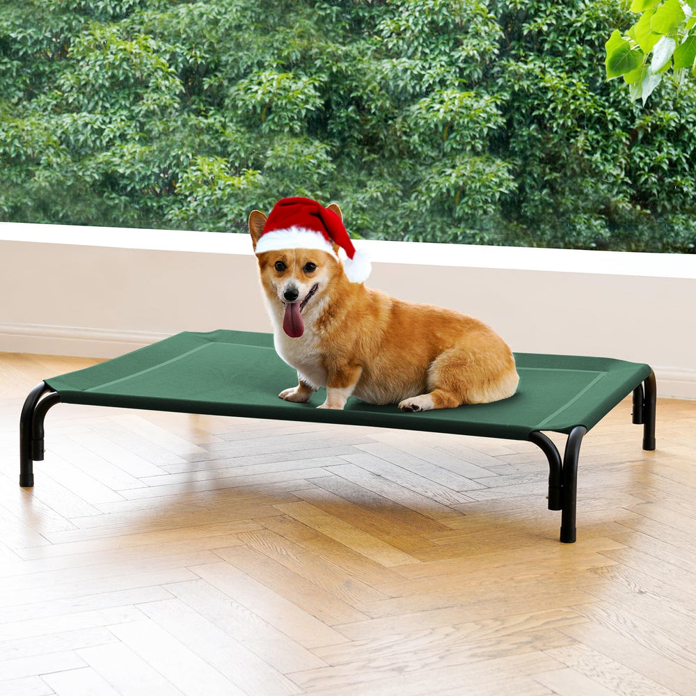 DOPEDIO cama para perro elevada exterior, descanso seco y fresco gracias a la malla transpirable.