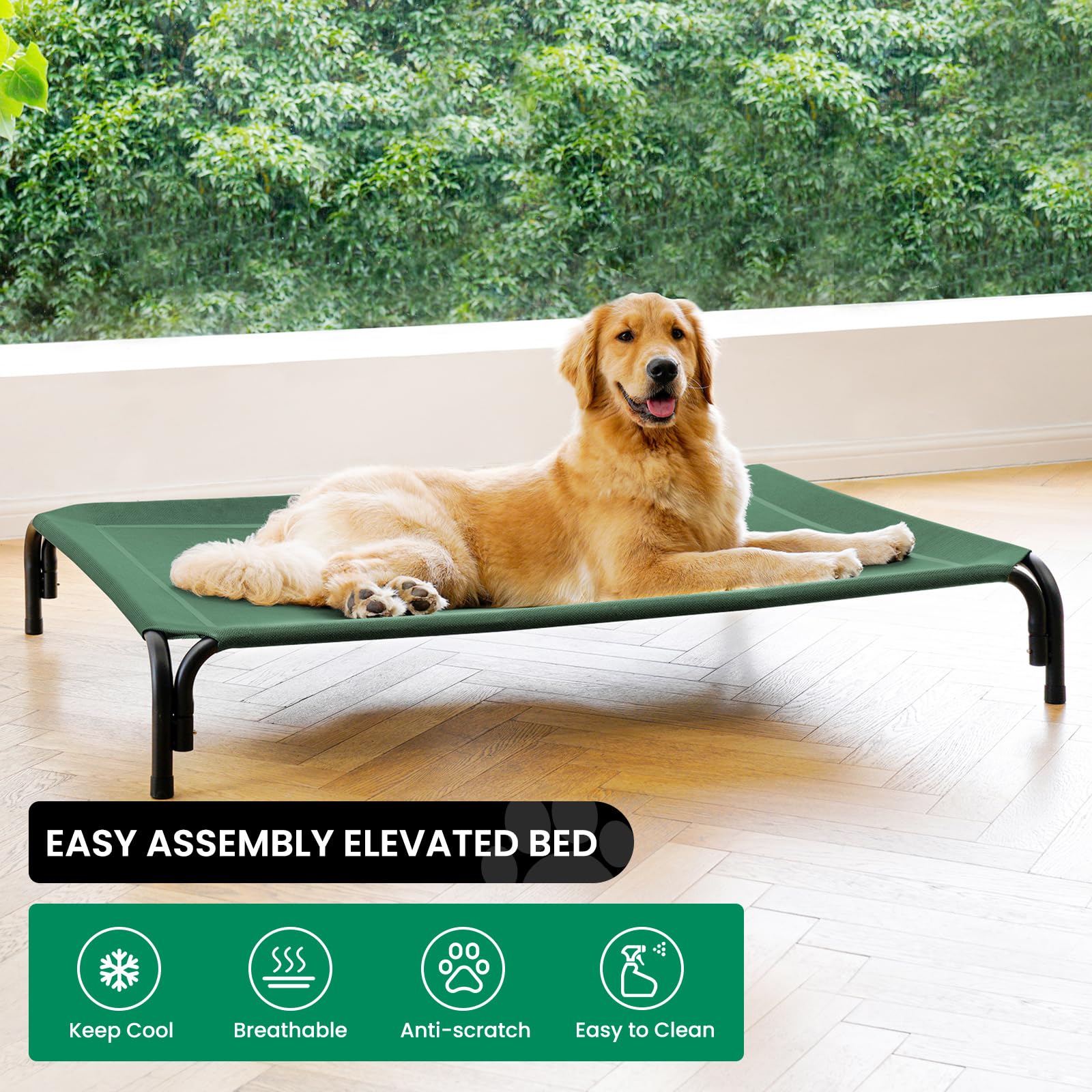 DOPEDIO marco firme de cama para perro, proporciona estabilidad duradera para días activos.
