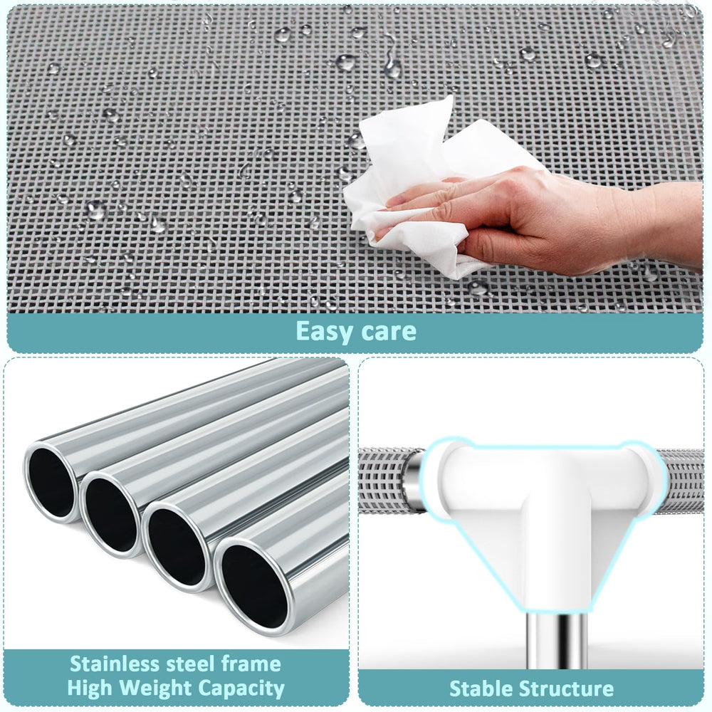Cama Dopliv para perro elevada con marco de acero inoxidable, duradera.