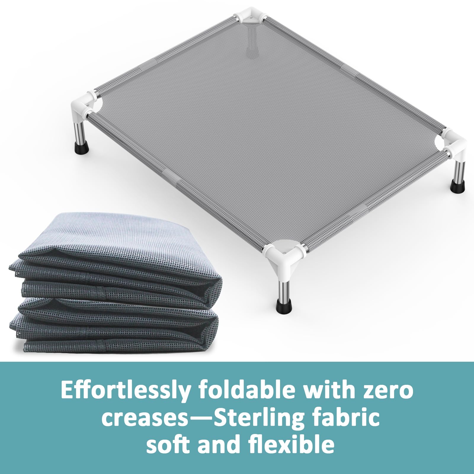 Cama Dopliv elevada con base antideslizante para seguridad estable.