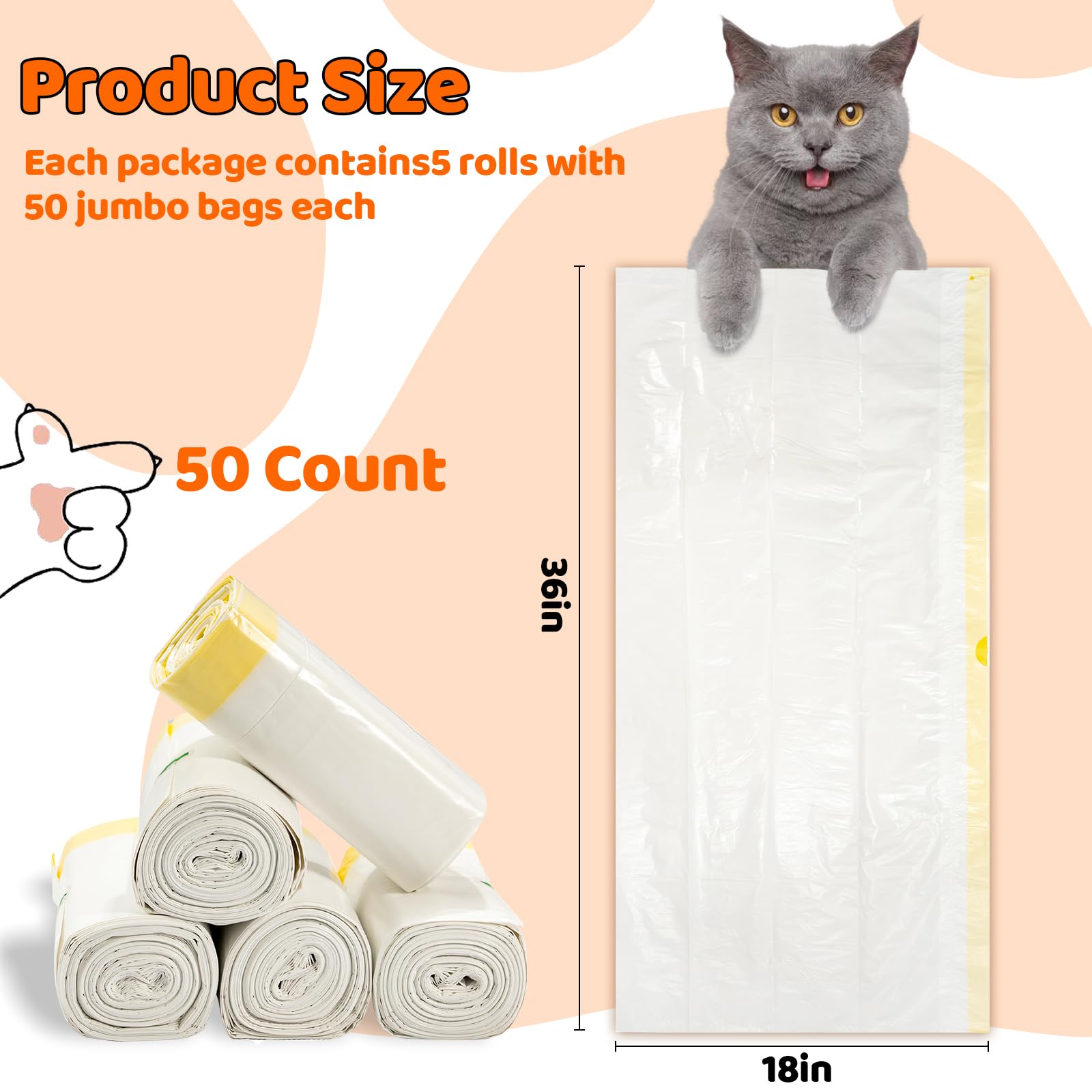 Dote on pet paquetes 50 bolsas, listo para un reemplazo rápido.