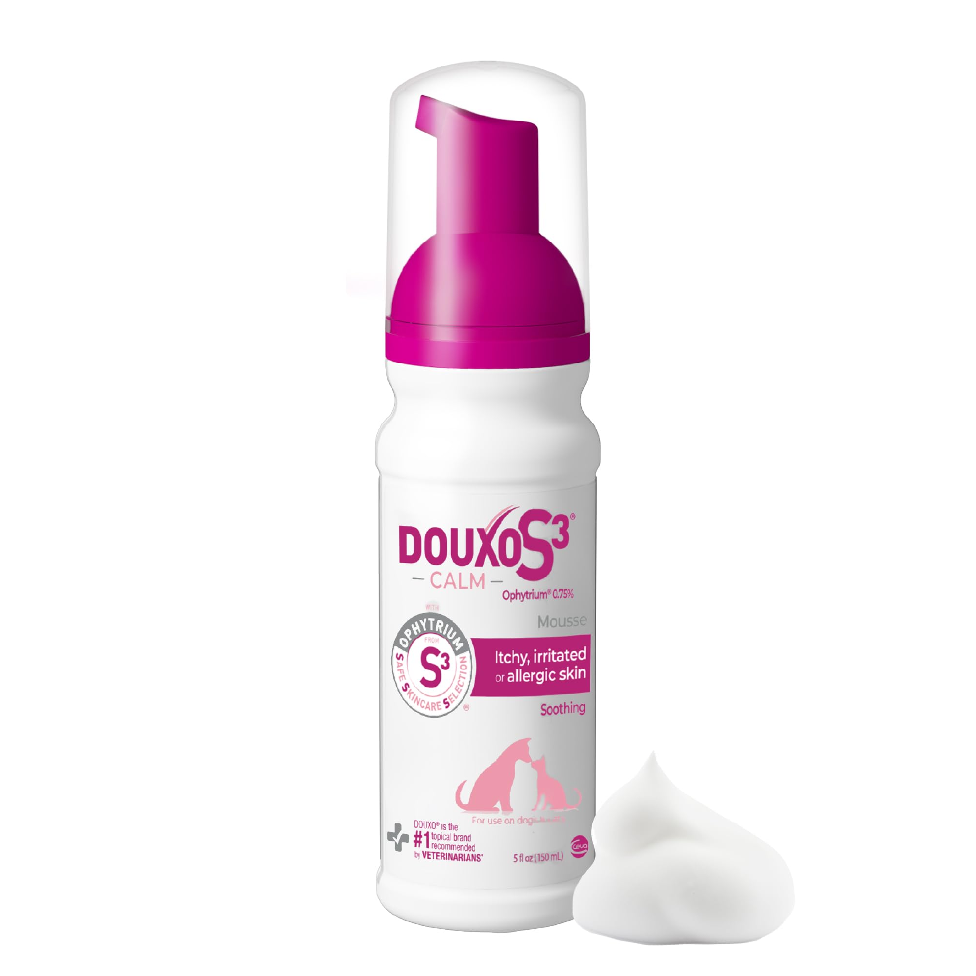 Douxo S3 Calm Mousse: bote para aplicación rápida y sencilla.