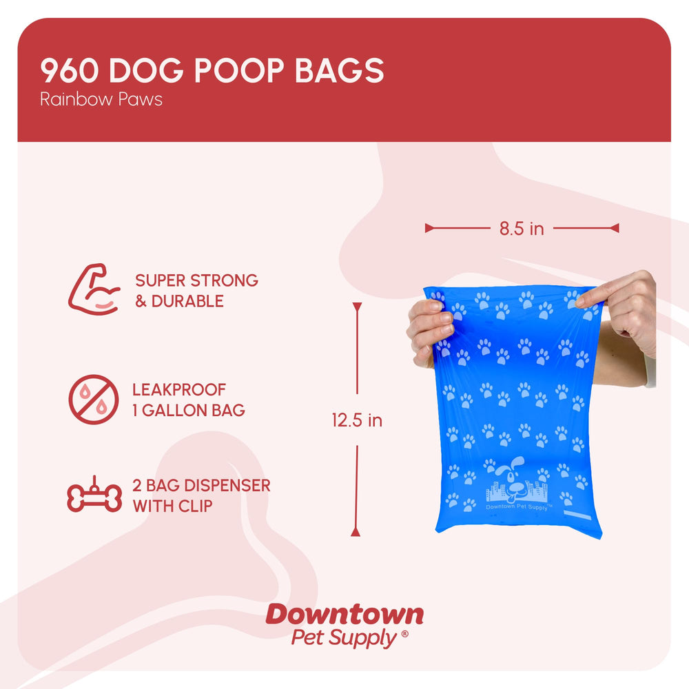 Bolsas para excrementos a prueba de fugas de Downtown Pet Supply para caminatas