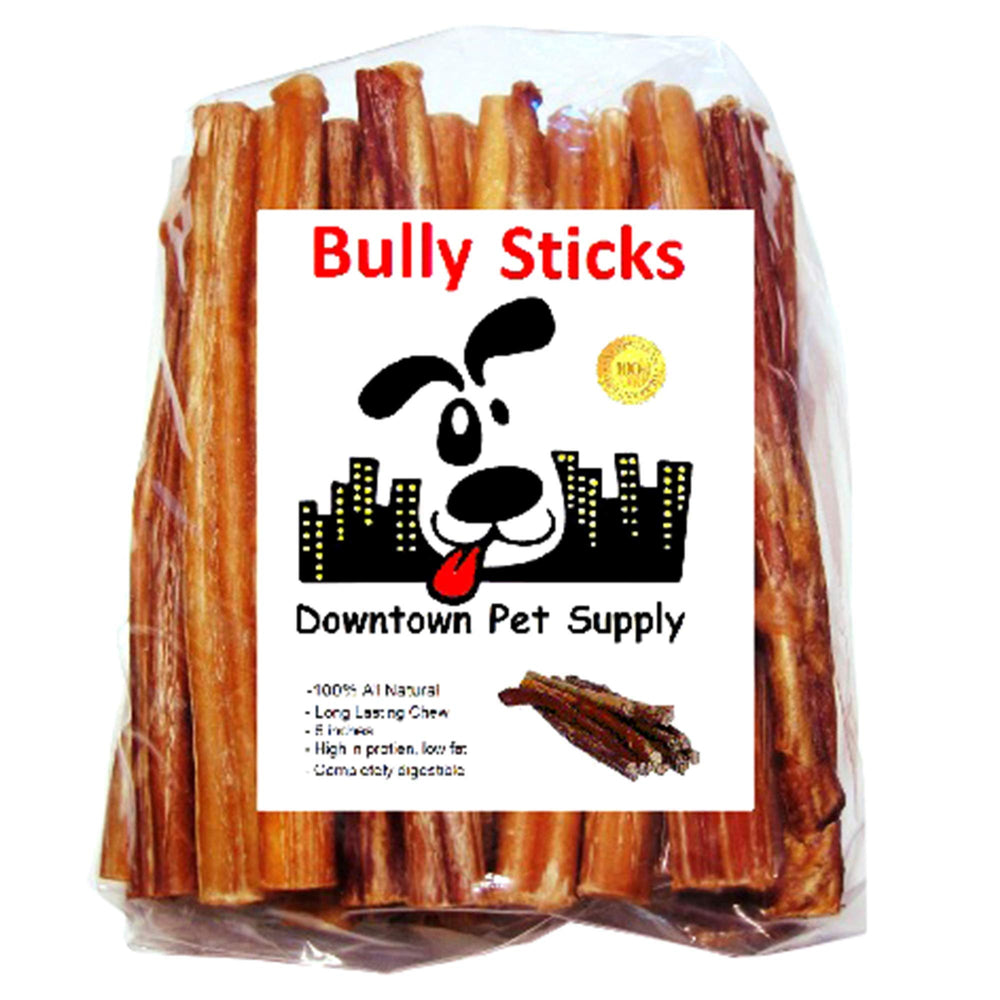Downtown Pet Supply Bully Sticks 6 pulgadas, snack natural para perros.