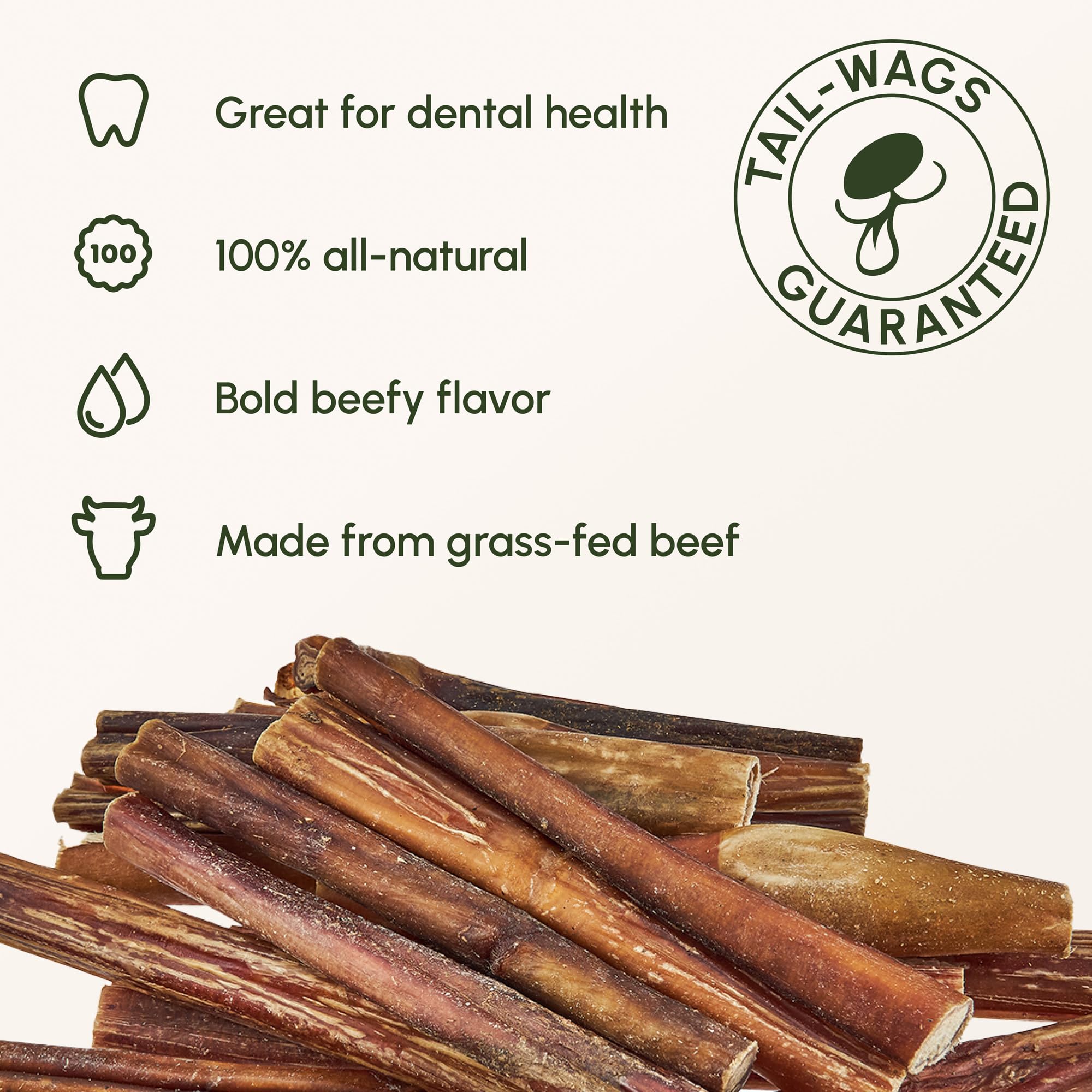 Downtown Pet Supply Bully Sticks sin olor, ideal para interiores.