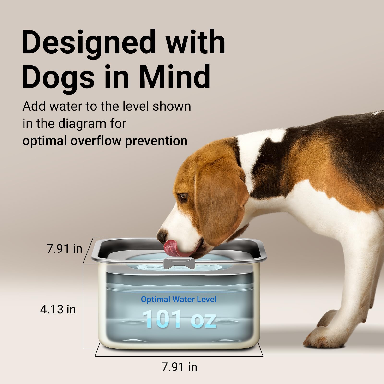 DownyPaws acero inoxidable es duradero y apto para lavavajillas