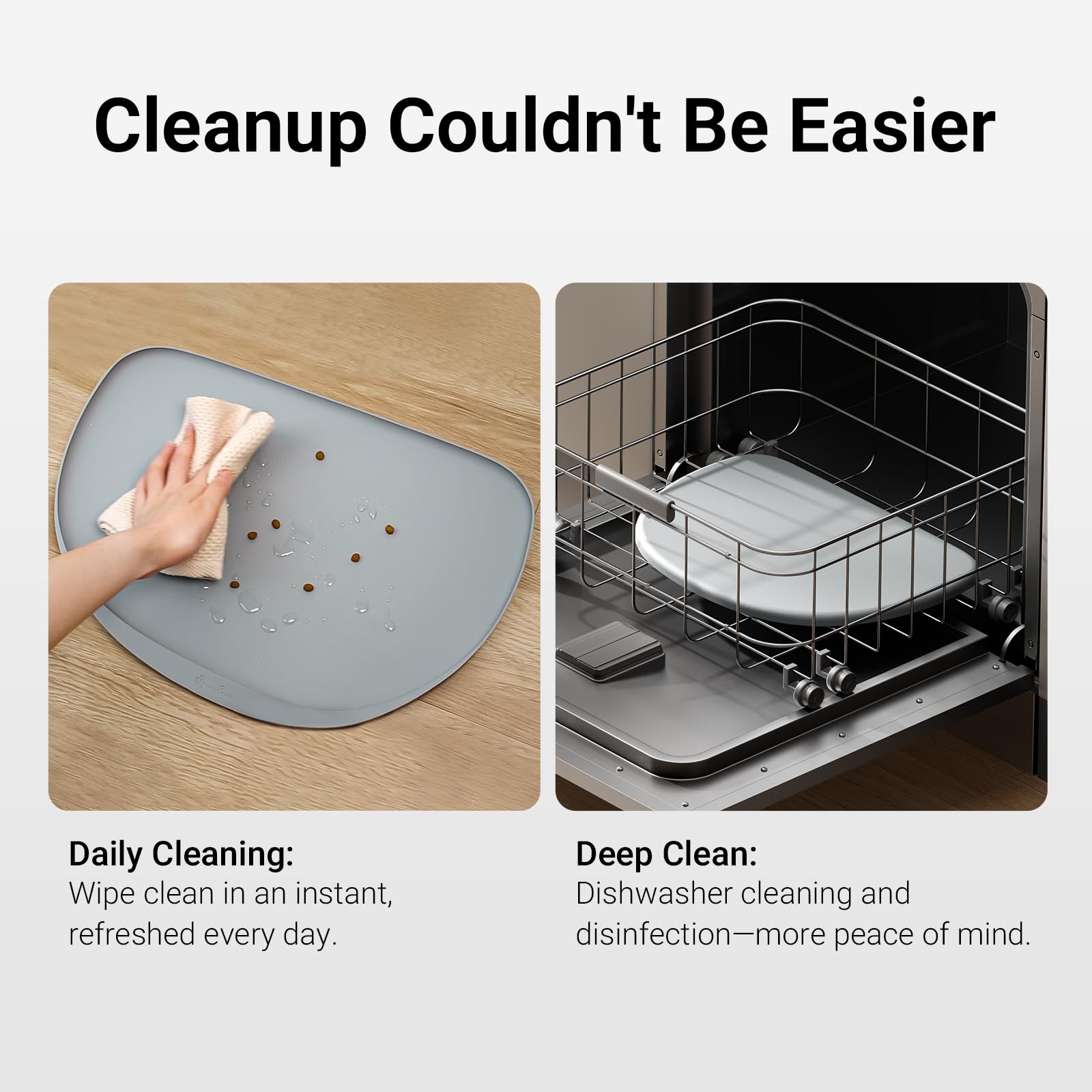 Compatibilidad DownyPaws con bebederos para una zona de comida y agua estable.