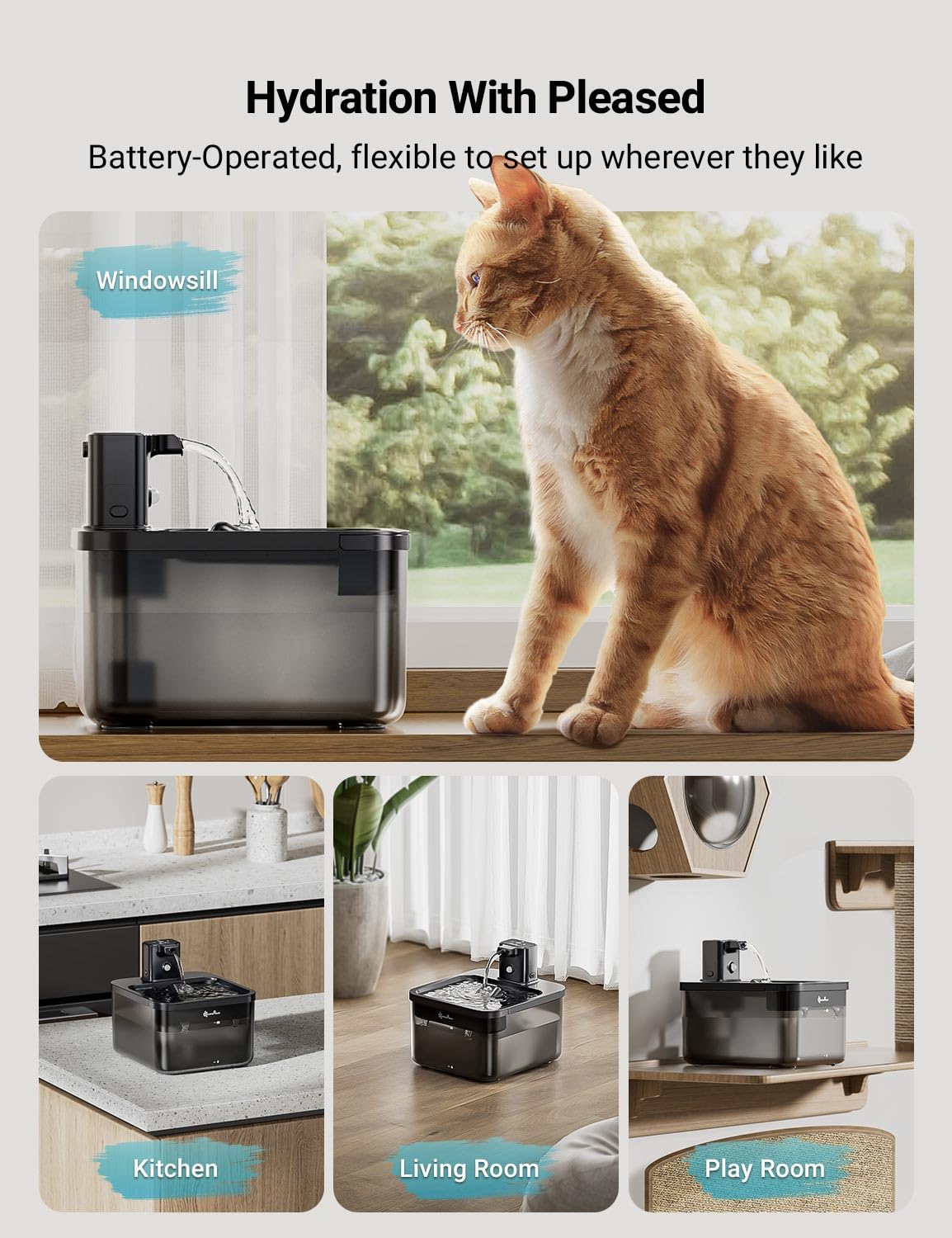 DownyPaws batería-duradera-para-gatos: larga autonomía para días sin recargar