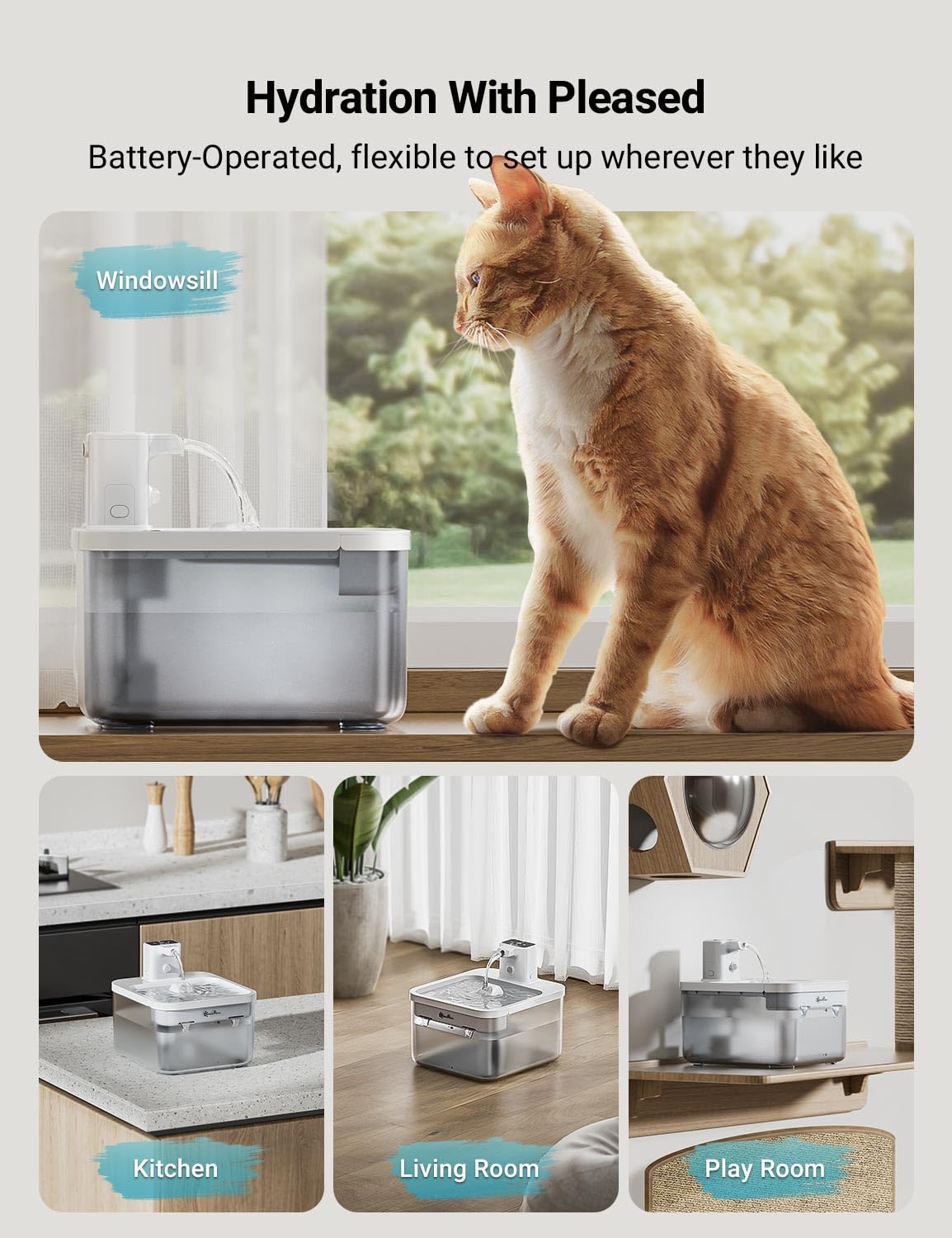 DownyPaws batería recargable dura hasta 30 días, sin recargas constantes.