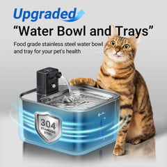 DownyPaws bebedero para gato inalámbrico, sin cables, para colocar en cualquier rincón.