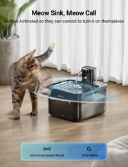 DownyPaws fuente con flujo tipo grifo en acero inoxidable, atractivo y fácil de monitorizar