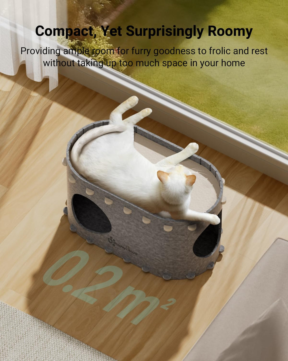 DownyPaws PeekaPurr, diseño de dos niveles para comodidad de varias gatitas.