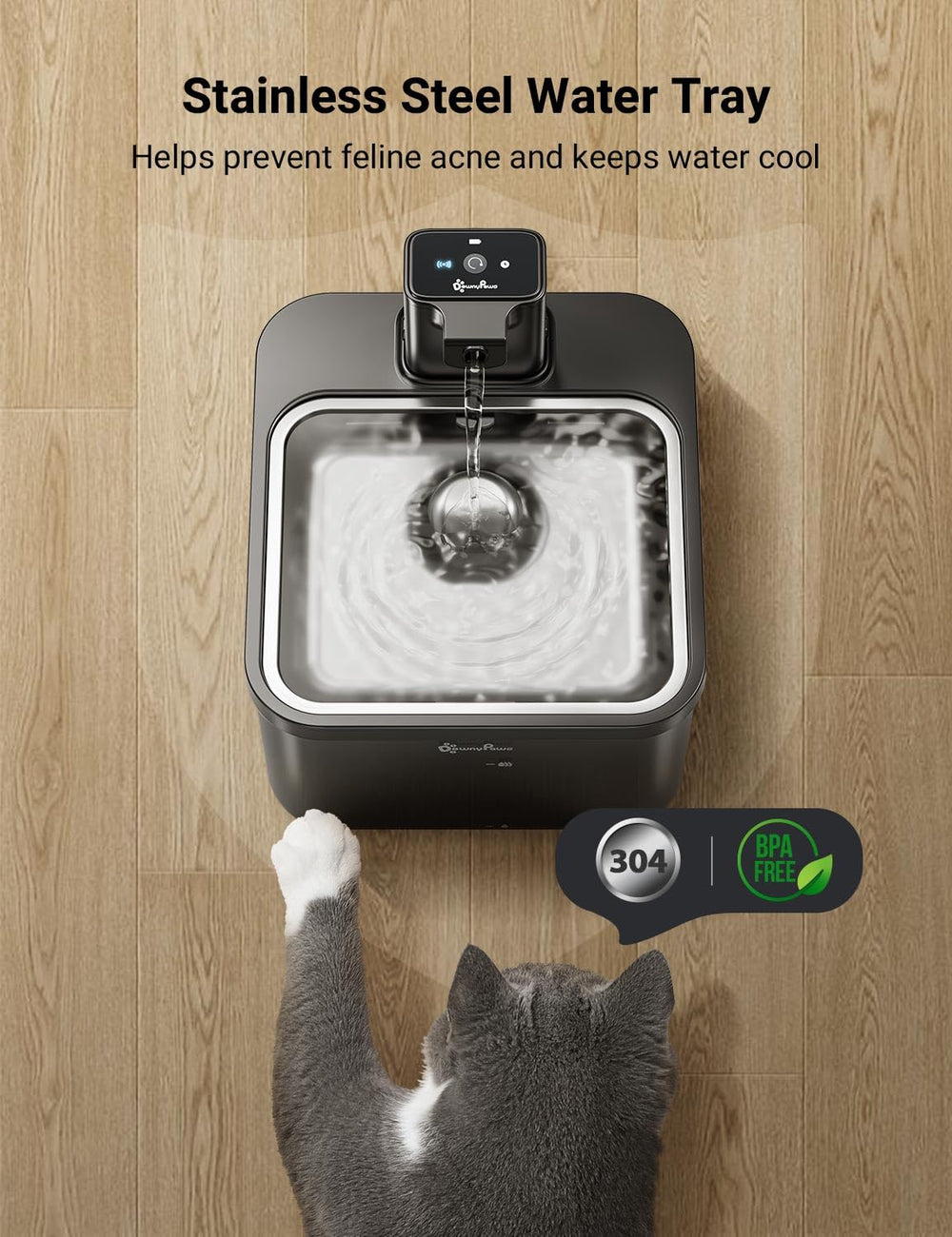 DownyPaws sensor de movimiento activa el flujo cuando se acerca el gato