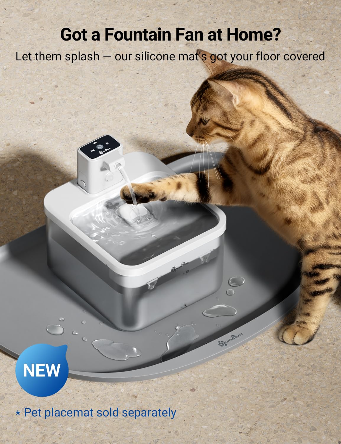DownyPaws libre de BPA ofrece hidratación segura para gatos y perros pequeños.