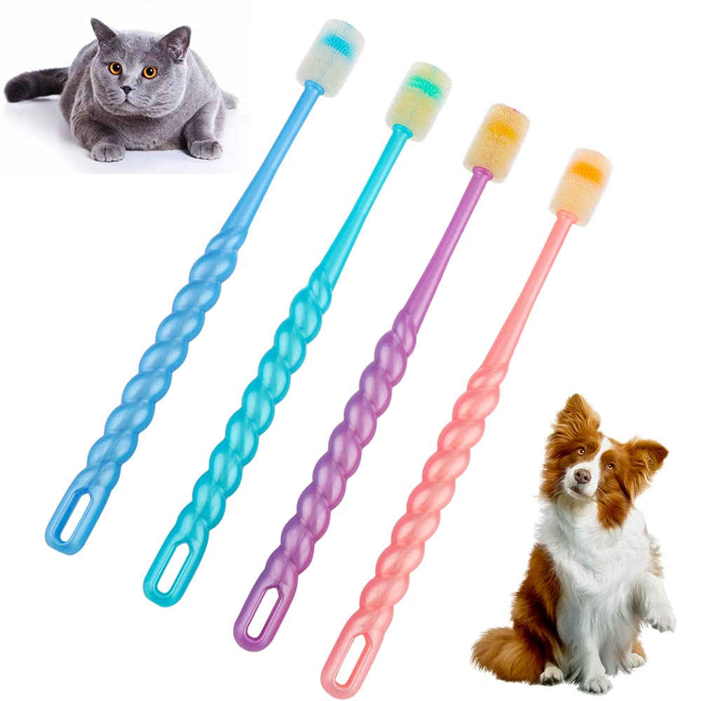 DQITJ empaque de cepillos para mascotas, listo para limpieza dental diaria.