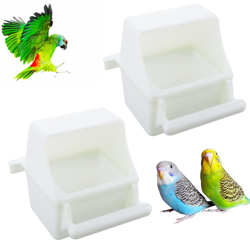 DQITJ porta-alimento-ave-jaula, solución limpia para comida de aves.