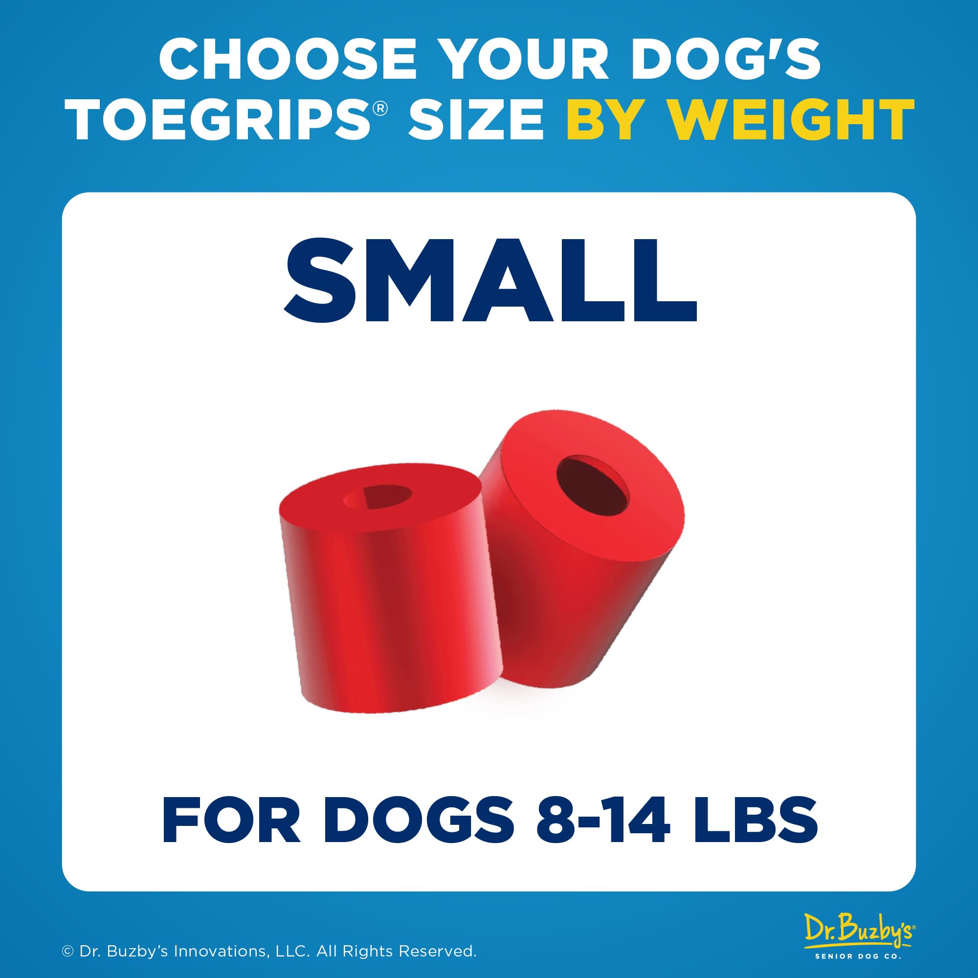 Talla Small de ToeGrips y ajuste en perro