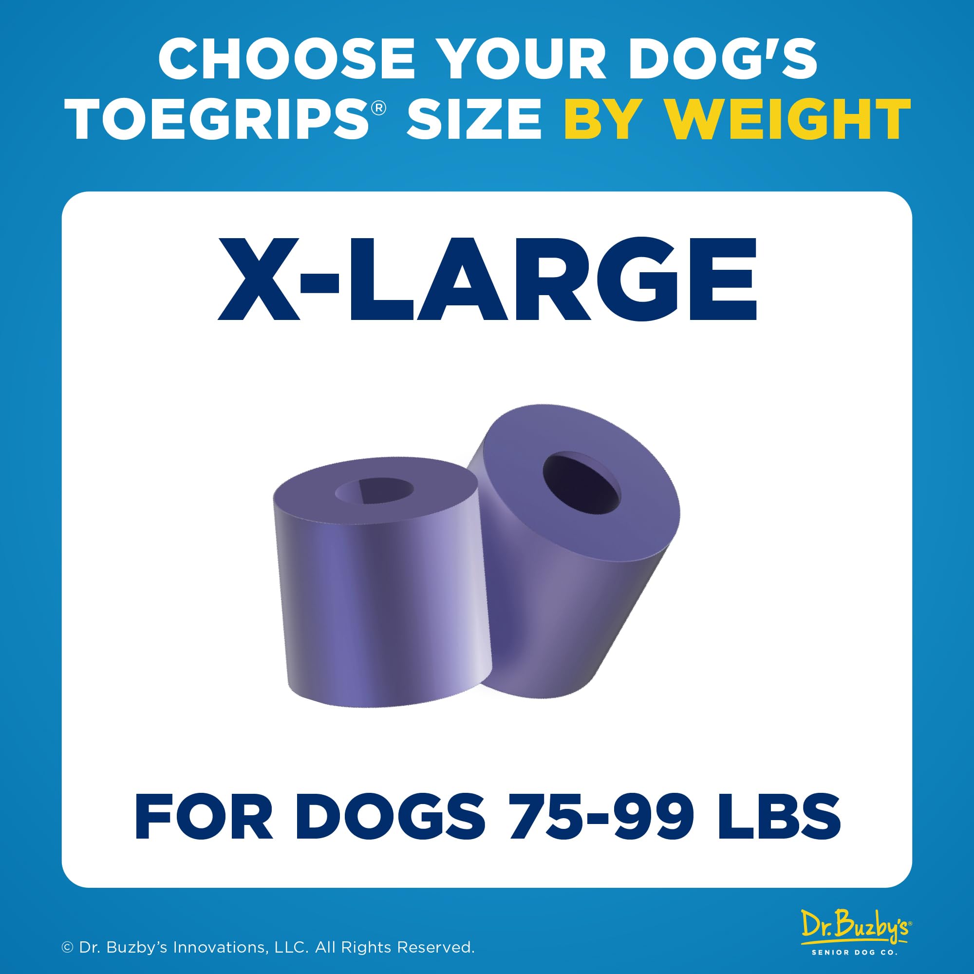 Aplicación de ToeGrips XL en la uña de un perro en casa.