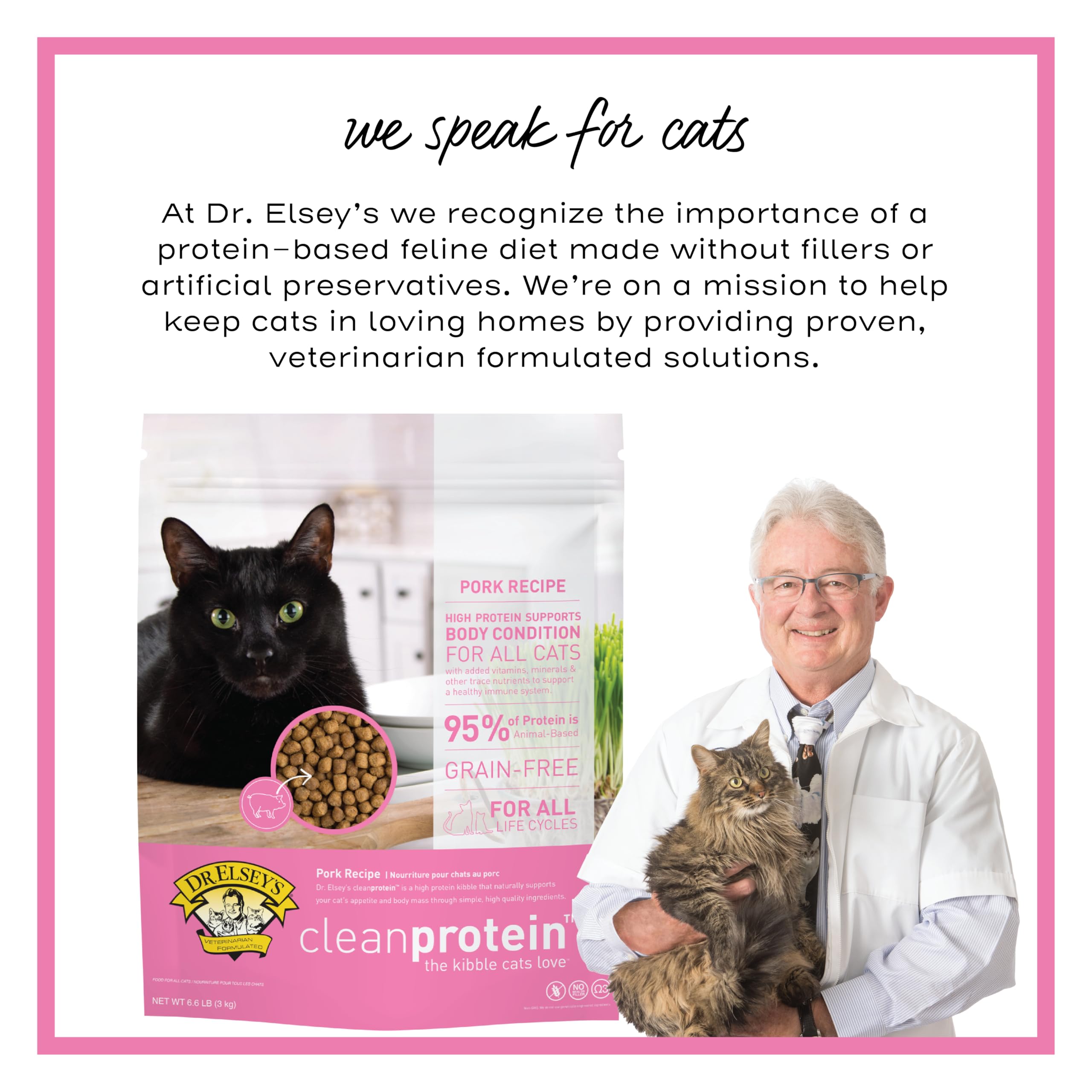 Muestra porción de croquetas para gatos en Dr. Elsey's