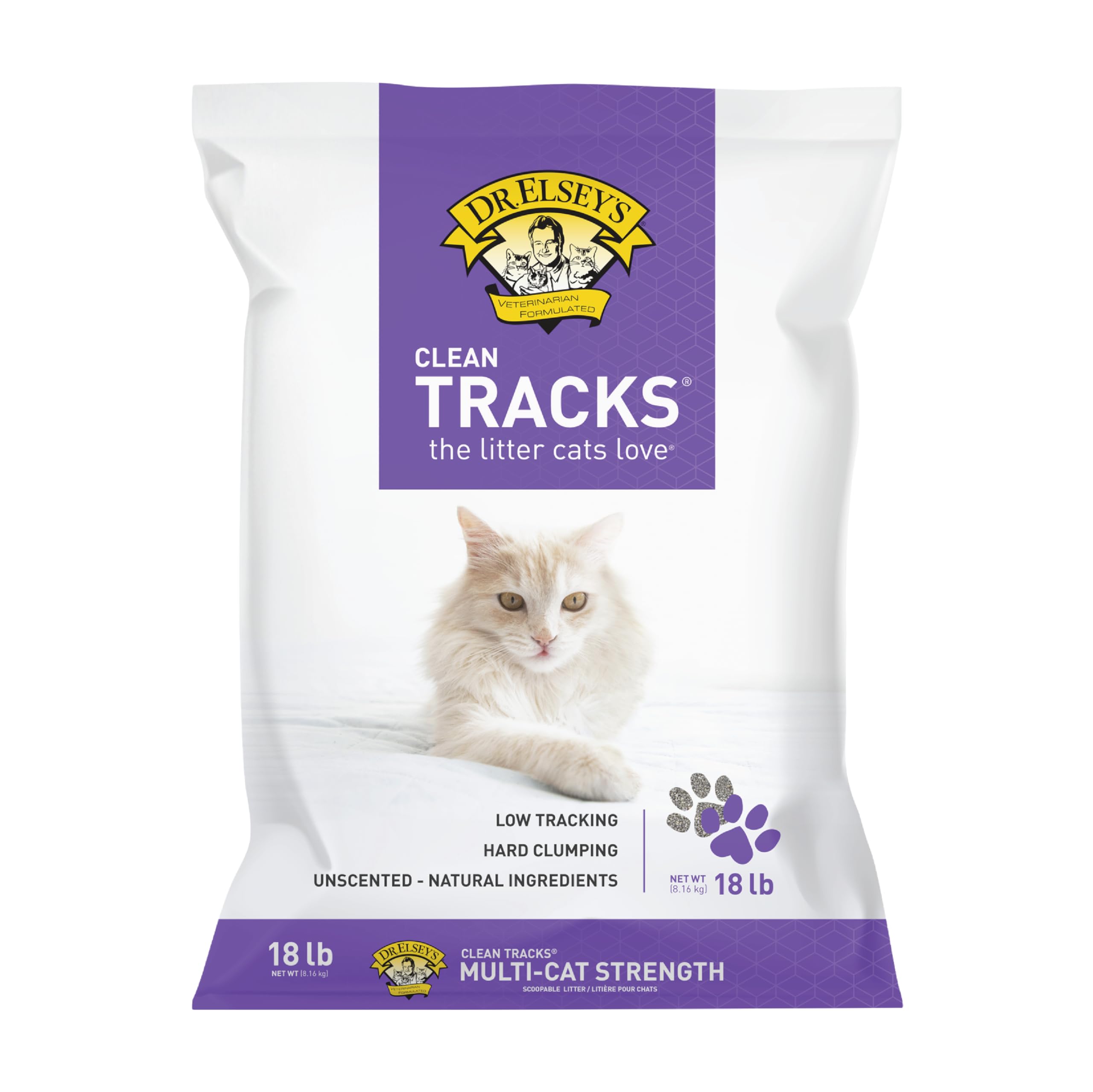 Dr. Elsey's Clean Tracks en bolsa de 18 libras para recargas prolongadas.