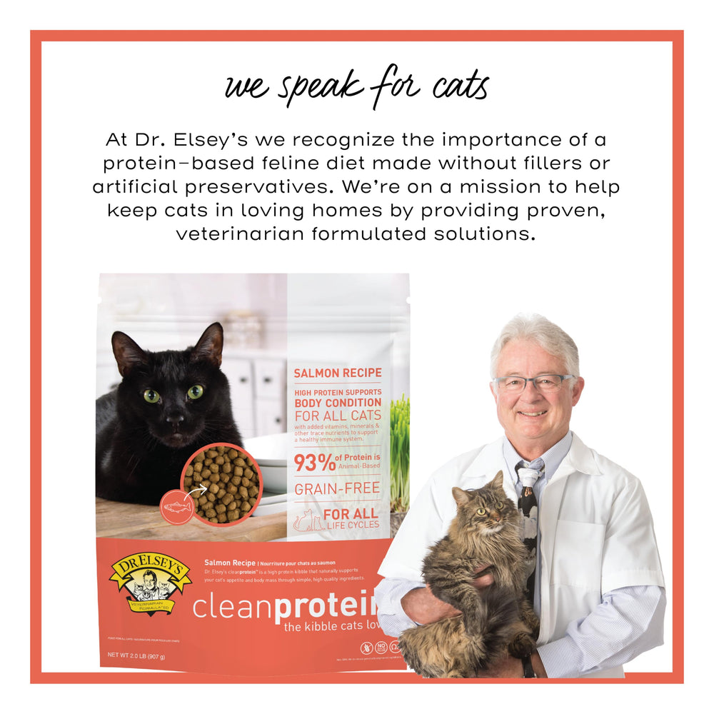 Fórmula sin granos y sin gluten para una dieta más limpia de Dr. Elsey's Salmon Formula.