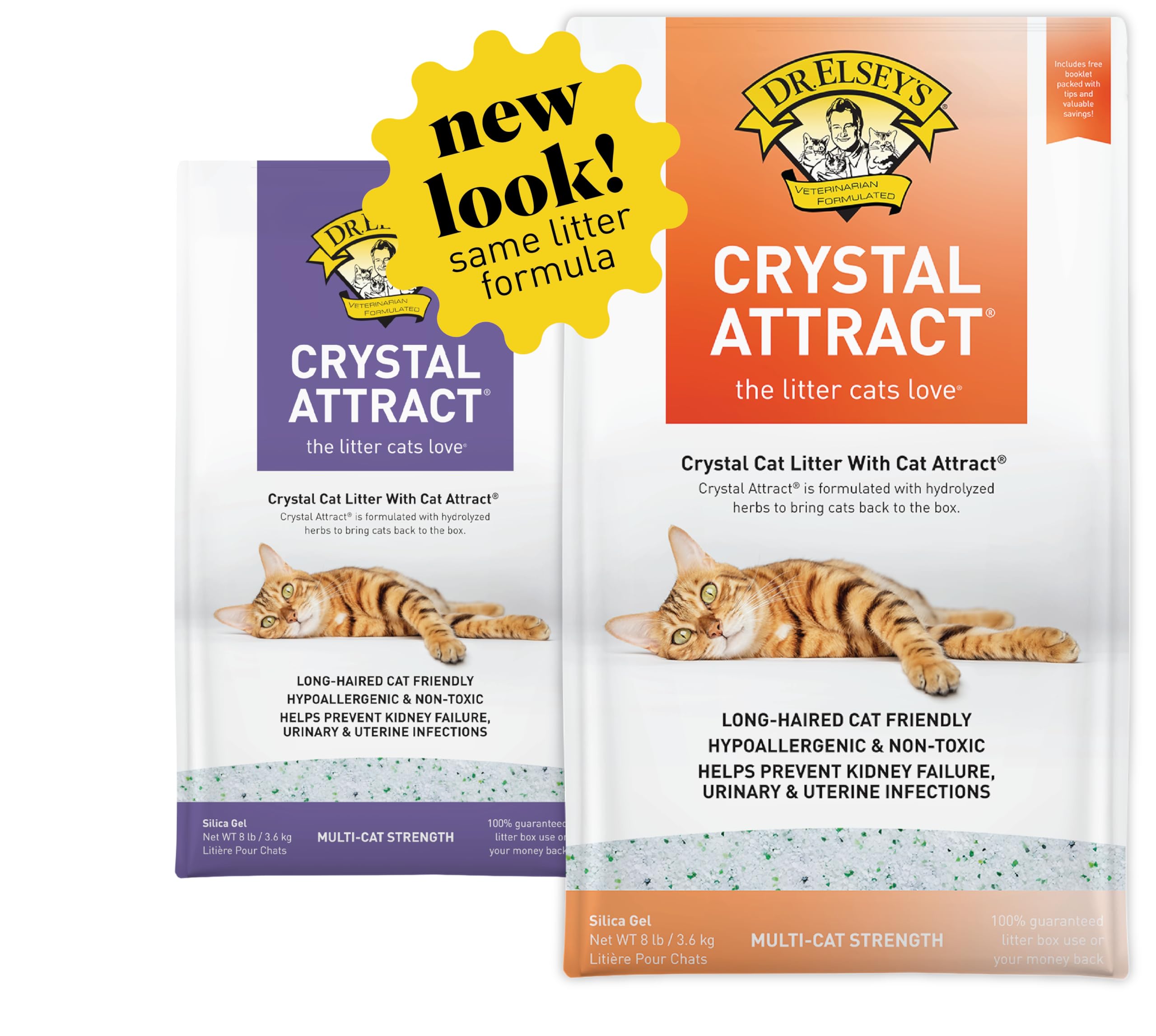 Dr. Elsey's Crystal Attract: arena de sílice para gatos pelo largo, atrae al arenero