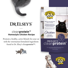 Dr. Elsey's Proteína Limpia Pollo, primer ingrediente de alta calidad para gatos.