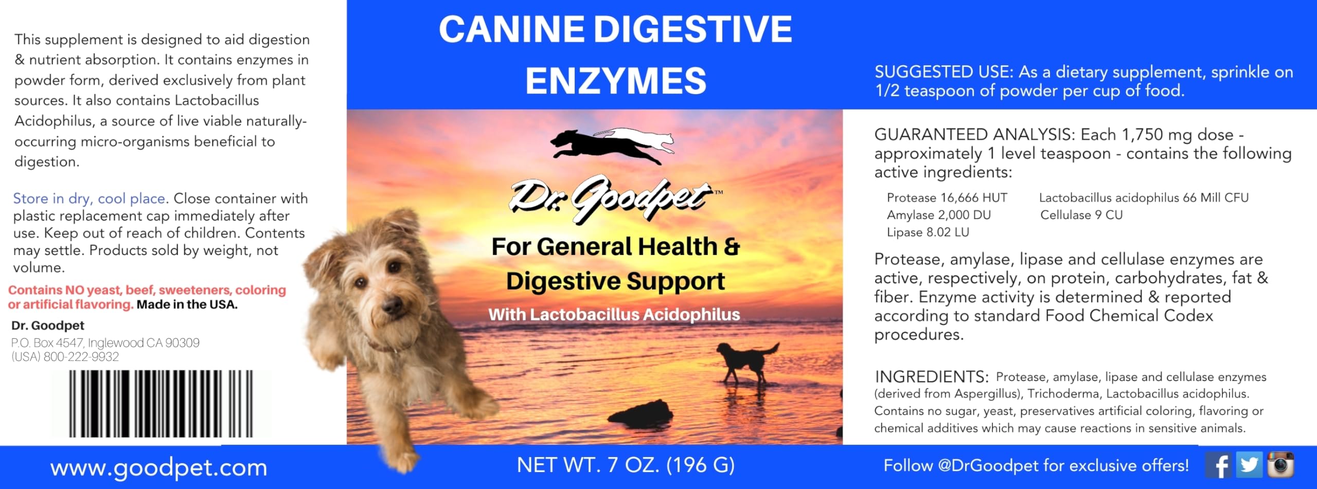 Dr. Goodpet: hecho en EE.UU. con ingredientes de calidad.