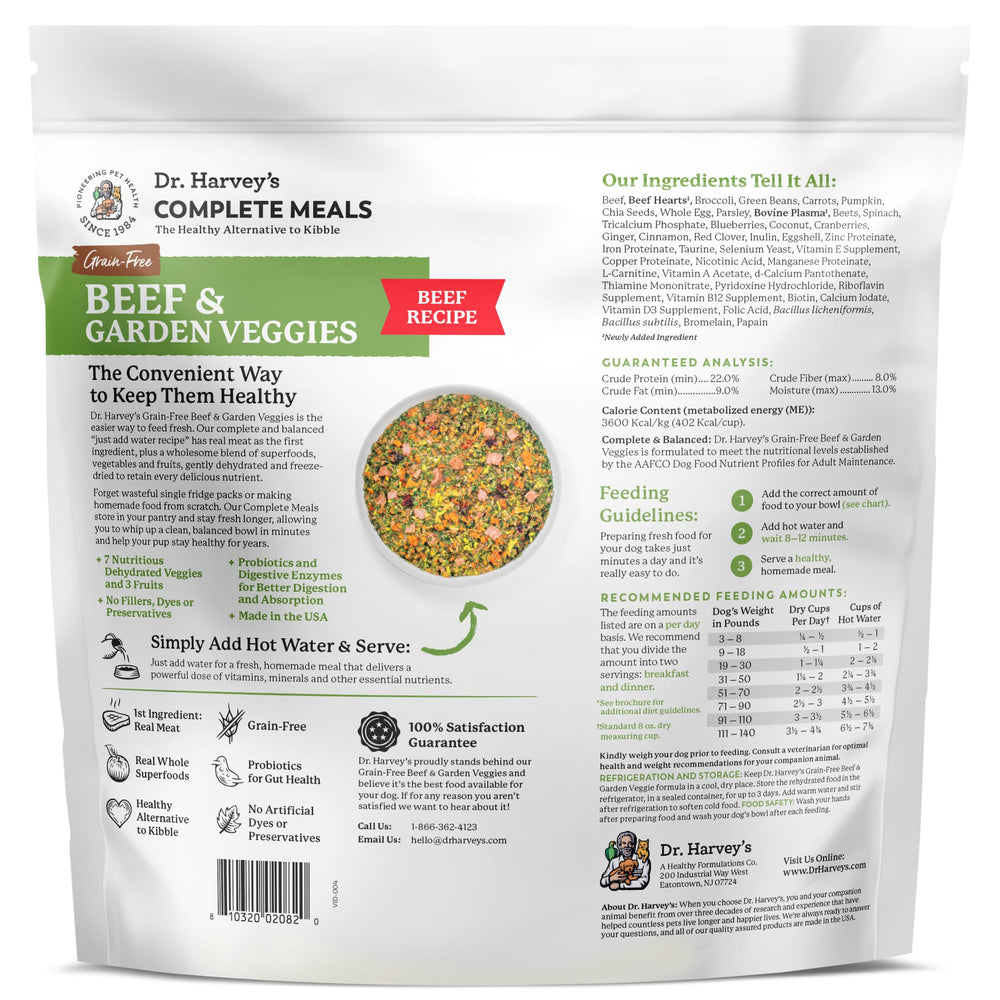 Dr. Harvey's Beef & Garden Veggies: bolsa de 5 libras rinde 20 libras