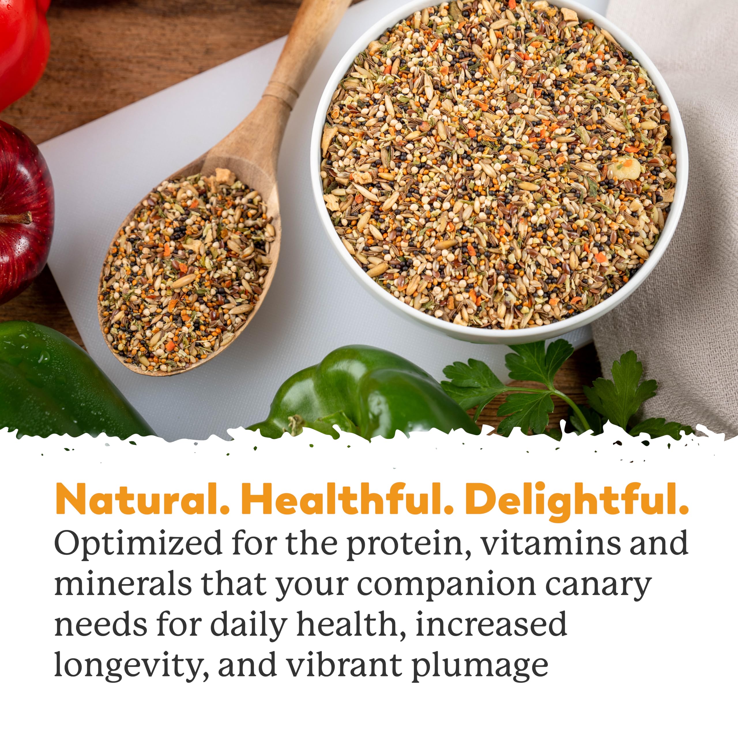 Dr. Harvey's canario: mezcla balanceada con proteína y fibra para plumaje sano.