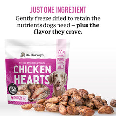 Dr. Harvey's ingrediente único: corazones de pollo deshidratados sin aditivos.